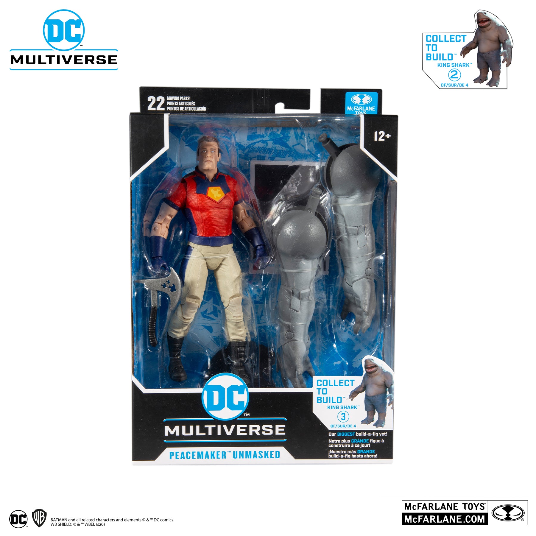DC Multiverse Suicide Squad Peacemaker Unmasked BAF King Shark McFar Green Rock Comics