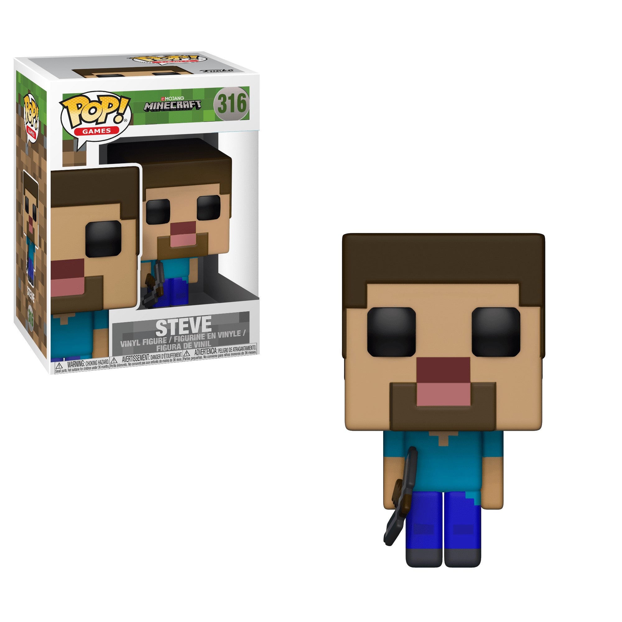 Funko Pop Minecraft Steve 316 Green Rock Comics