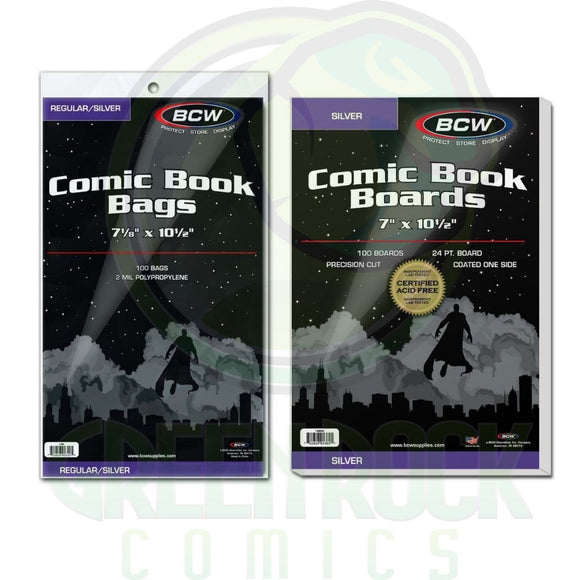 BCW Silver Size Comic 100 Count Bags & Boards Bundle