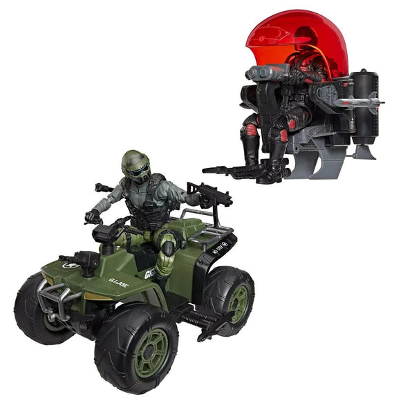 G.I. Joe Classified Series 6" #218 Snake Eyes & Varmint ATV Vs Stealth Viper & Cobra Stealth Flight Pod