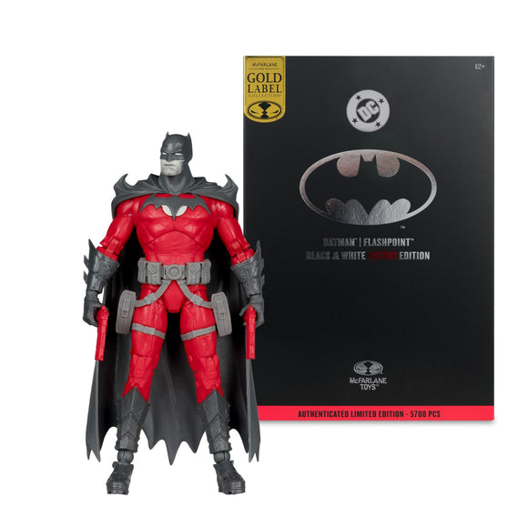 DC Multiverse Flashpoint Batman Black & White Accent Gold Label - McFarlane