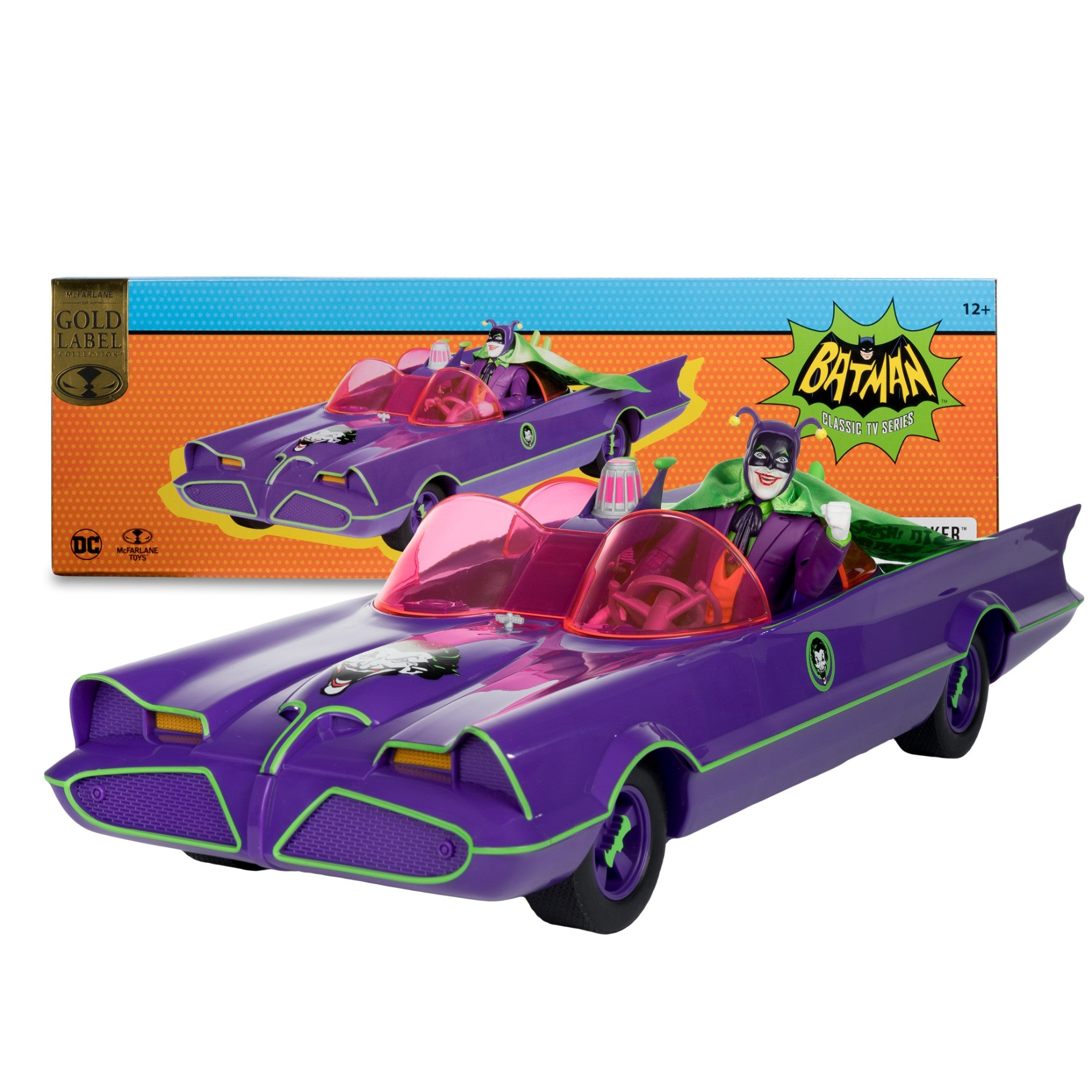 DC Retro Batman 1966 Batmobile & Joker 6" Scale Gold Label - McFarlane Toys