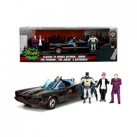 Classic TV Series Diecast 1966 Batmobile 1:24 Batman Robin Joker Penguin - Jada