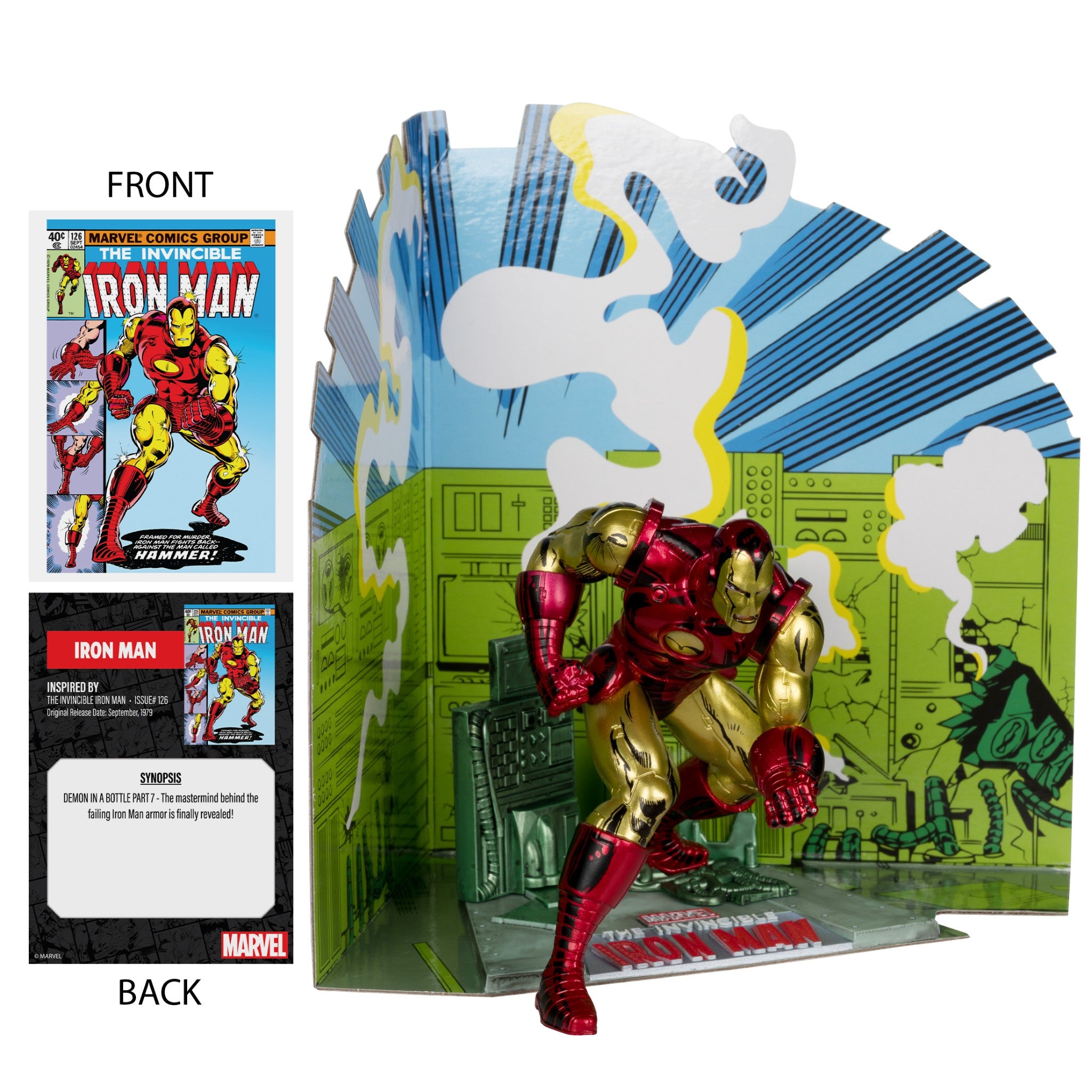 Marvel Ironman 1:10 Scale Iron Man #126 Cover By John Remeda Jr - McFarlane Toys