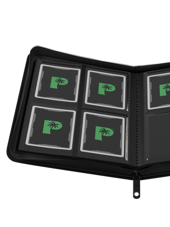 Palms Off Gaming Collector's Series 4 Pocket Zip Trading Card Binder - BLACK