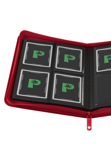 Palms Off Gaming Collector's Series 4 Pocket Zip Trading Card Binder - RED - 0