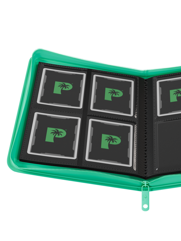 Palms Off Gaming Collector's Series 4 Pocket Zip Trading Card Binder - TURQUOISE