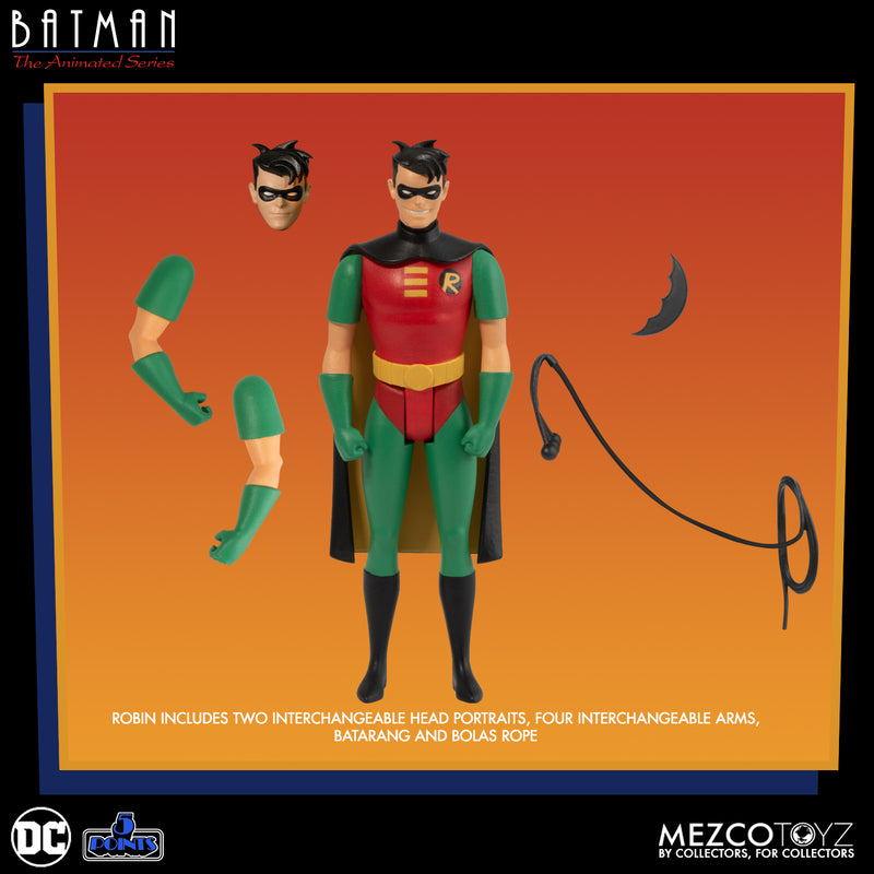 Batman The Animated Series 5 Points Robin 3.75" Figure - Mezco Toys - 0