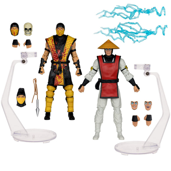 Mortal Kombat Klassic Scorpion vs Raiden Deluxe 2 Pack 7" Figures - McFarlane