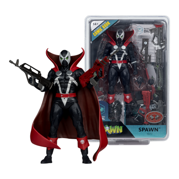 Spawn 1977 Variant Black & Red 7" Action Figure with Comic PLATINUM - McFarlane