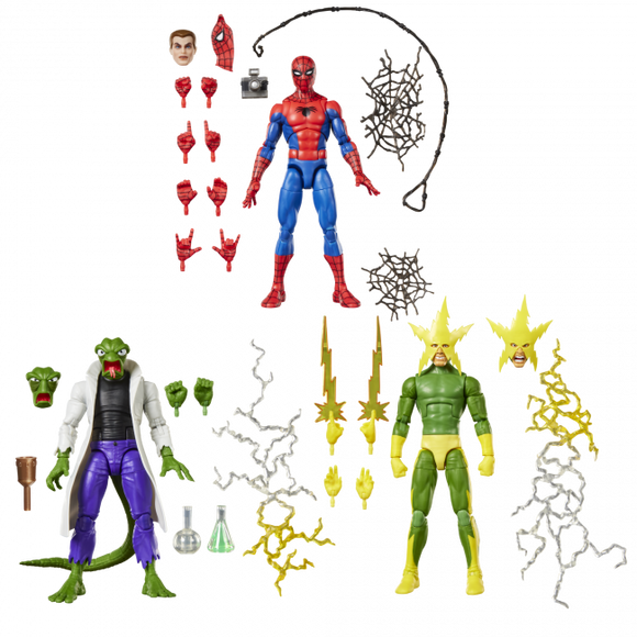 Marvel Legends 6" X-Men Spider-Man Marvel's Lizard & Marvel's Electro 3 Pack
