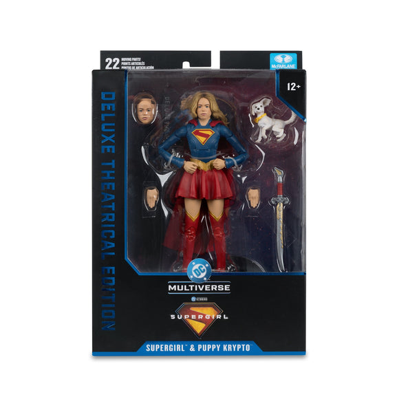DC Multiverse Deluxe Theatrical Edition Supergirl Movie Supergirl & Puppy Krypto