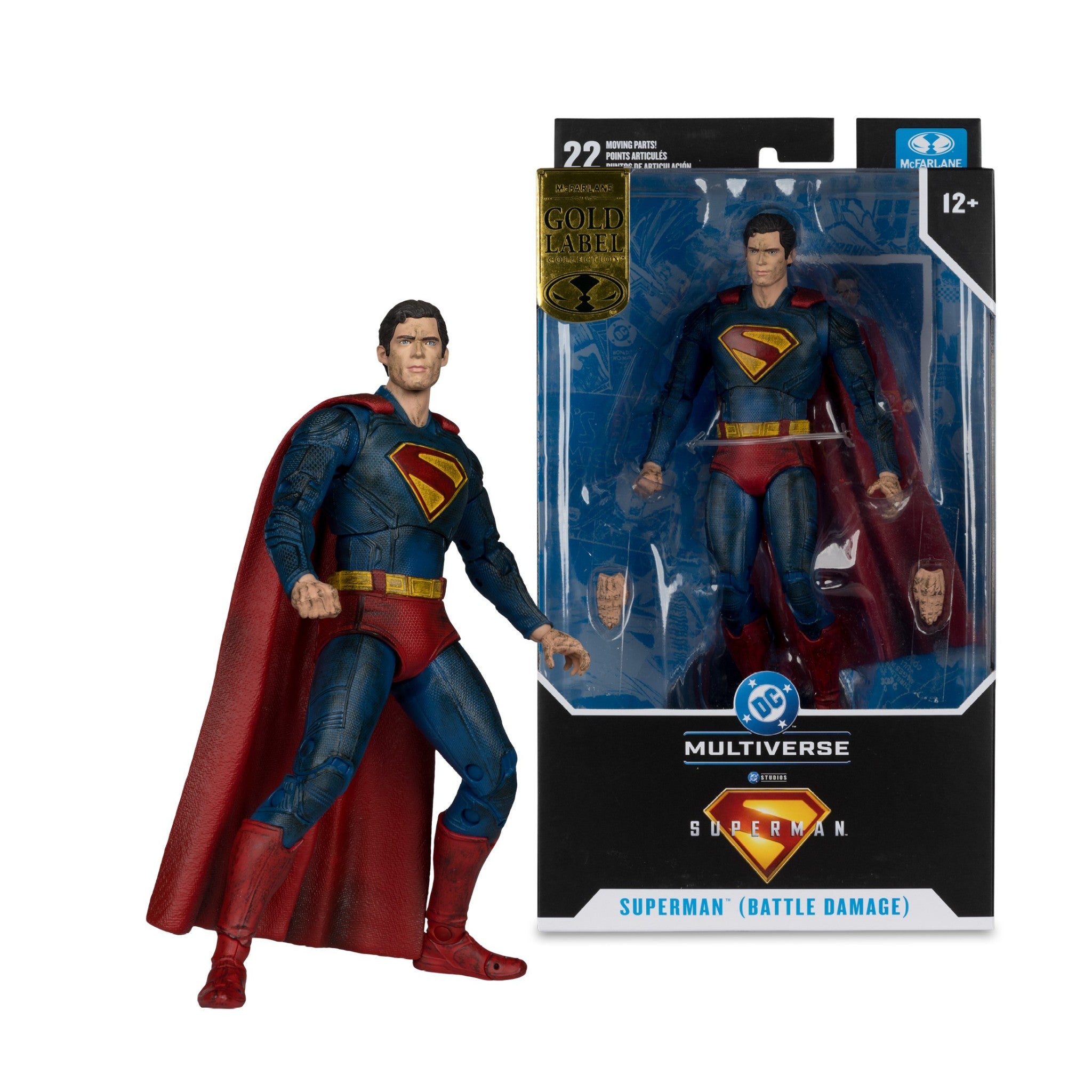 DC Multiverse Superman Legacy Superman Battle Damage Gold Label - McFarlane Toys