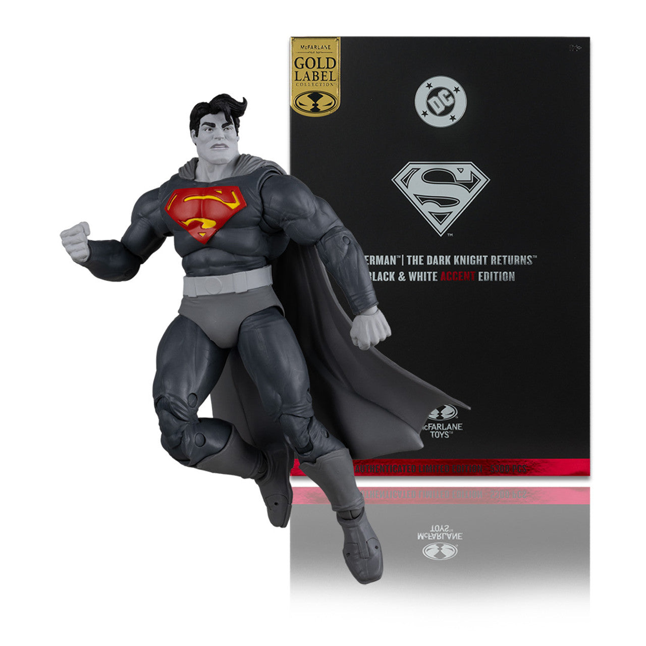 DC Multiverse Batman DKR Superman Black & White Accent Gold Label - McFarlane
