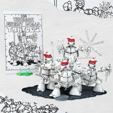 Teenage Mutant Ninja Turtles TMNT 40th Anniversary B/W Original Sketch Bundle x4