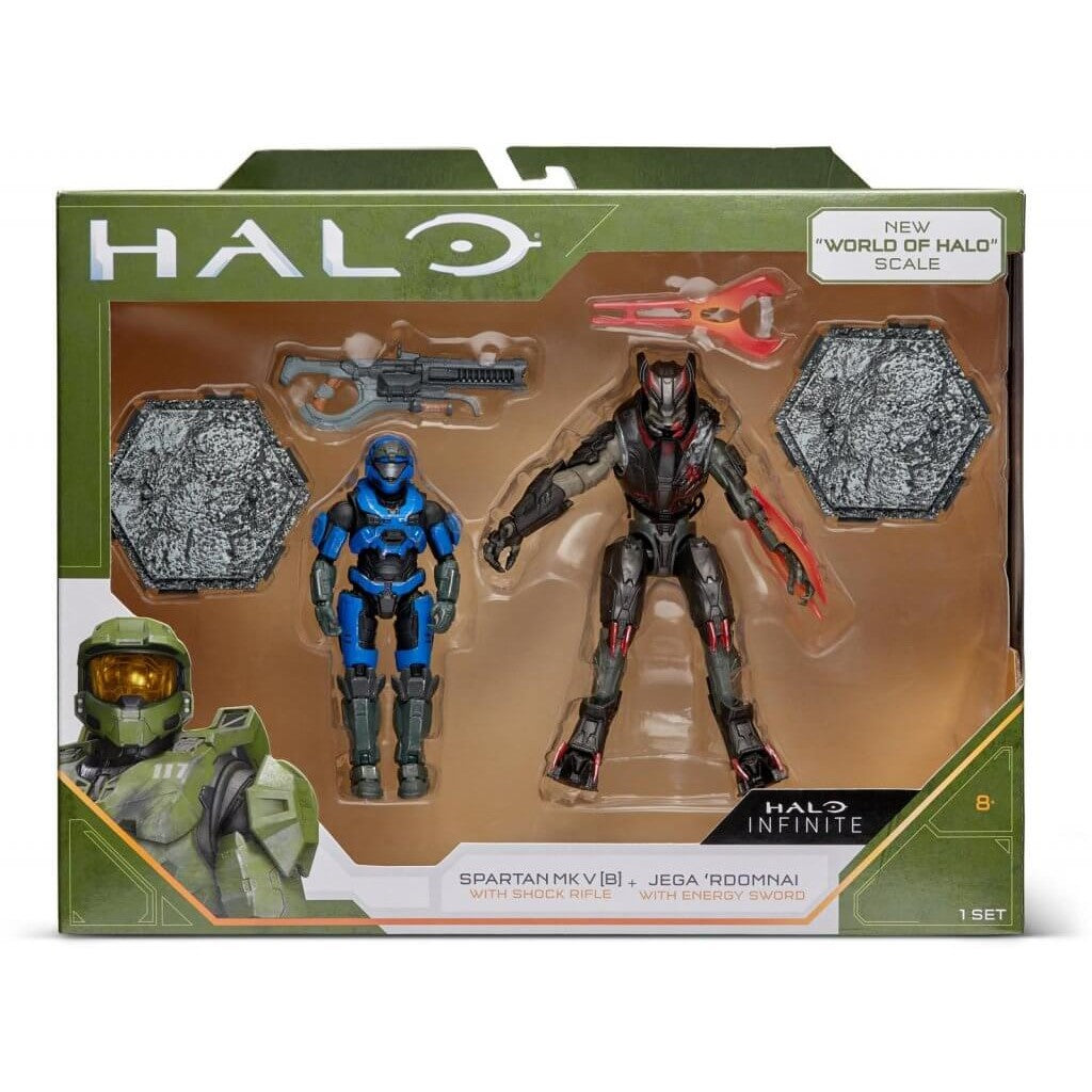 Halo Infinite 4" Spartan MK V B and Jega Roomnai Action Figure 2 Pack