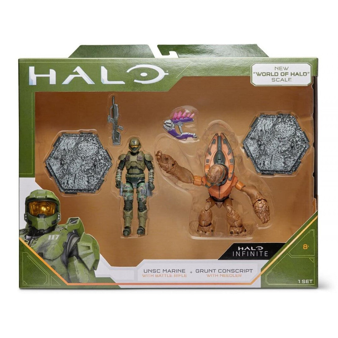 Halo Infinite 4" UNSC Marine and Grunt Conscript Action Figure 2 Pack