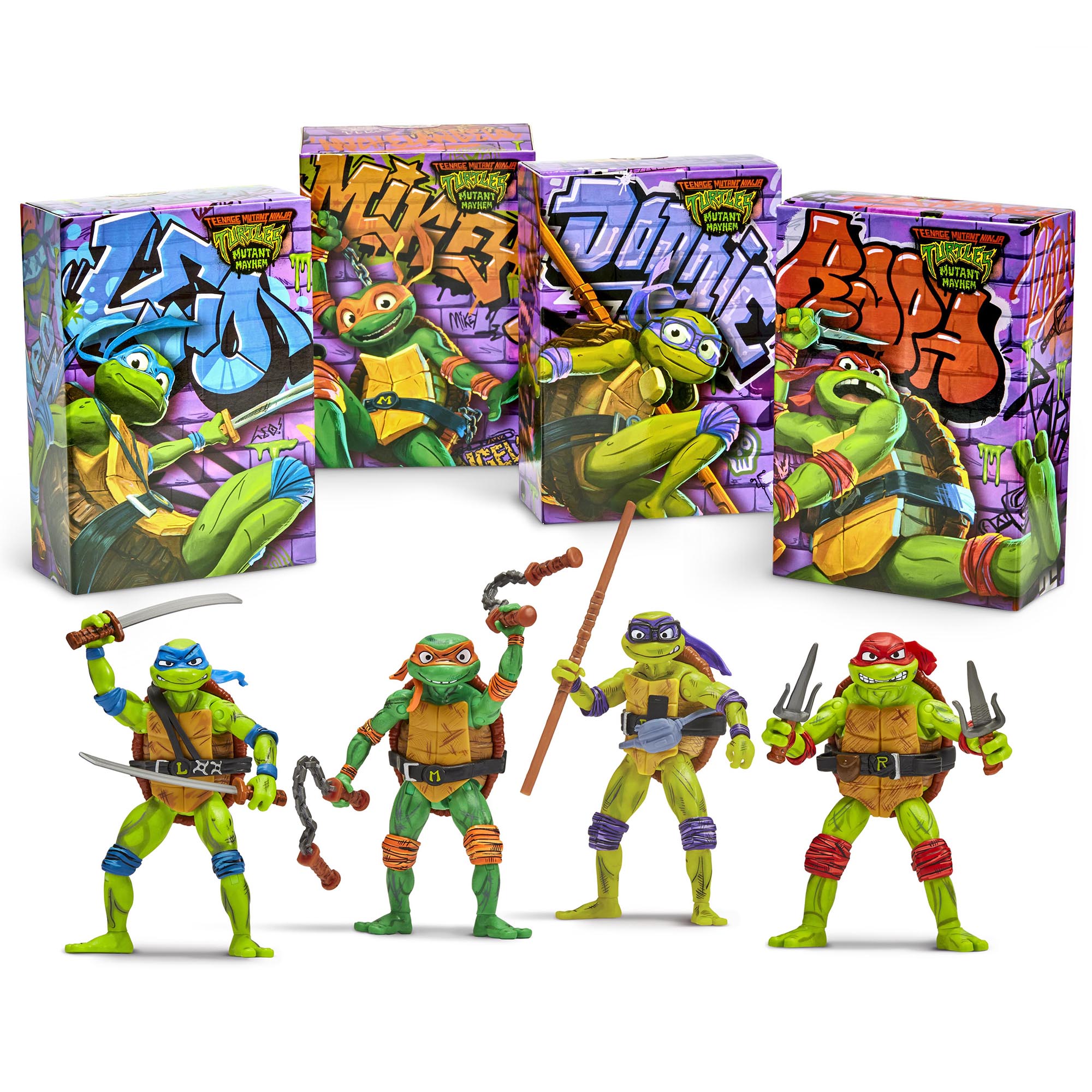 Teenage Mutant Ninja Turtles Mutant Mayhem 4.5” SDCC Comic Con Set of 4 Figures