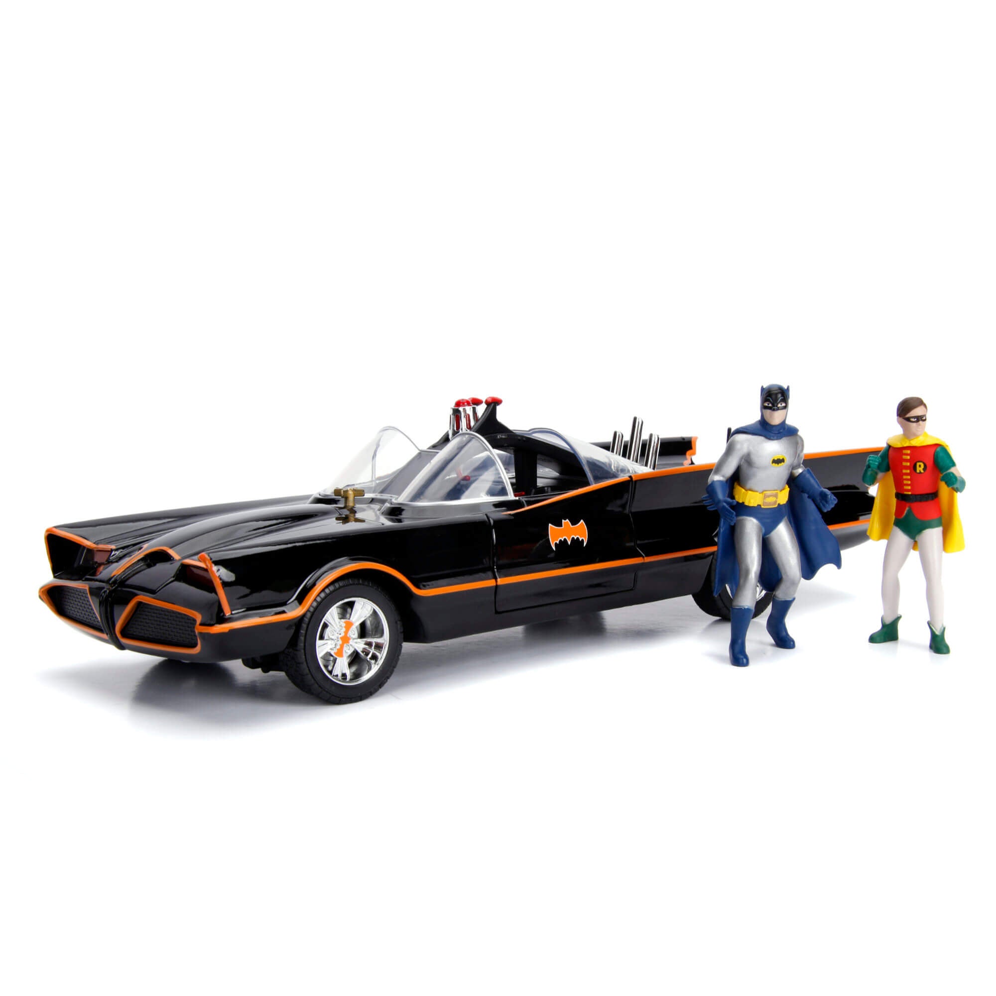 DC Comics Classic Diecast 1966 Batmobile 1:18 with Batman Robin Figs - Jada Toys - 0