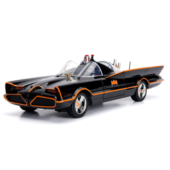 DC Comics Classic Diecast 1966 Batmobile 1:18 with Batman Robin Figs - Jada Toys
