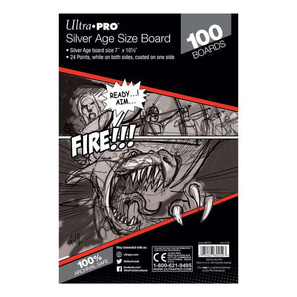 Ultra PRO Silver Size Comic Backing Boards - Qty 100
