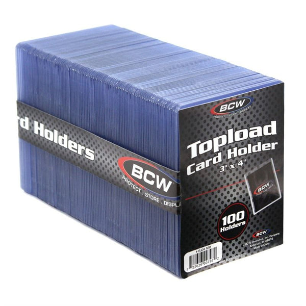 BCW 3x4 Topload Card Holder Standard - 100 Toploaders Pack