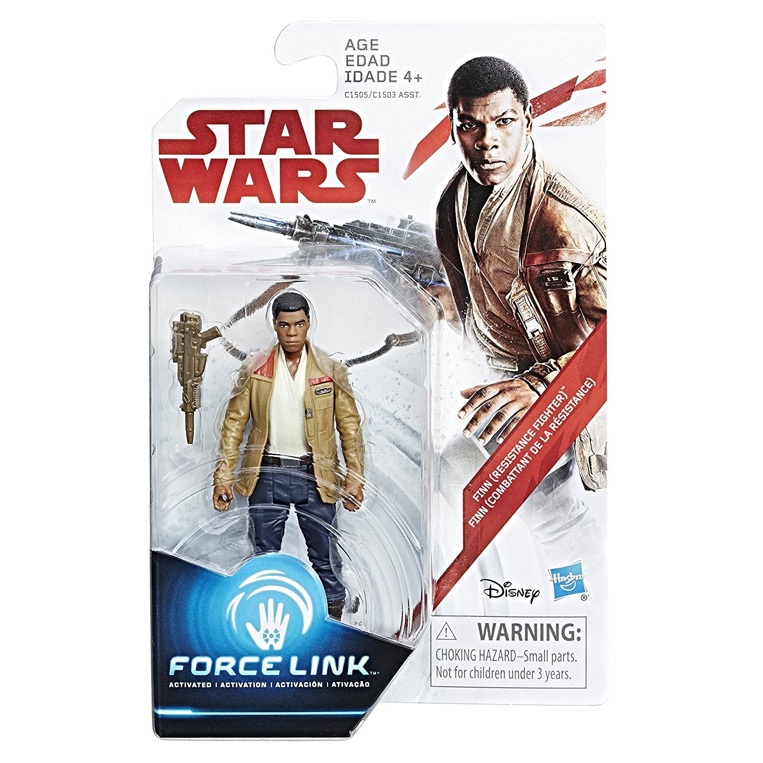 Star Wars Last Jedi Force Link 3.75" Finn Resistance Fighter