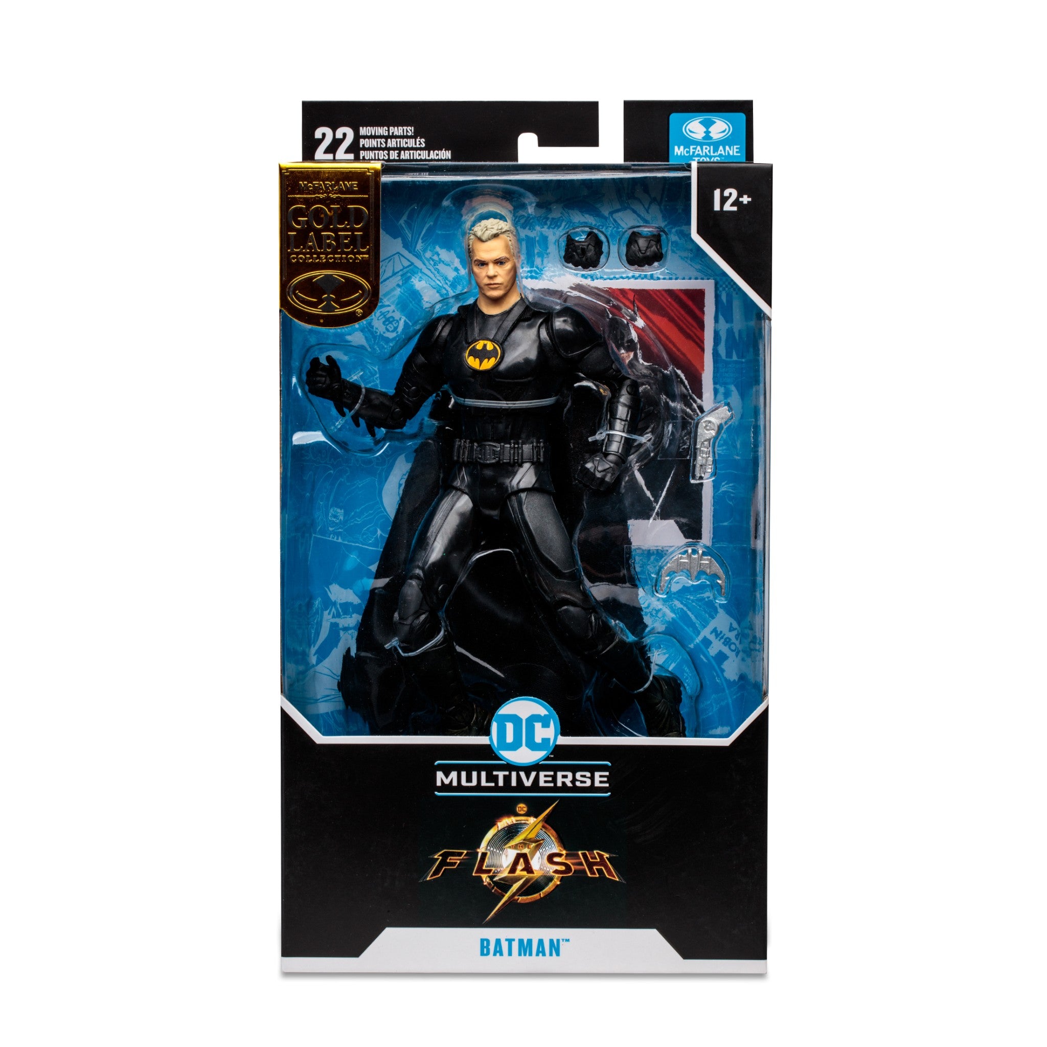 DC Multiverse Flash Movie Batman Michael Keaton Unmasked Gold Label - McFarlane