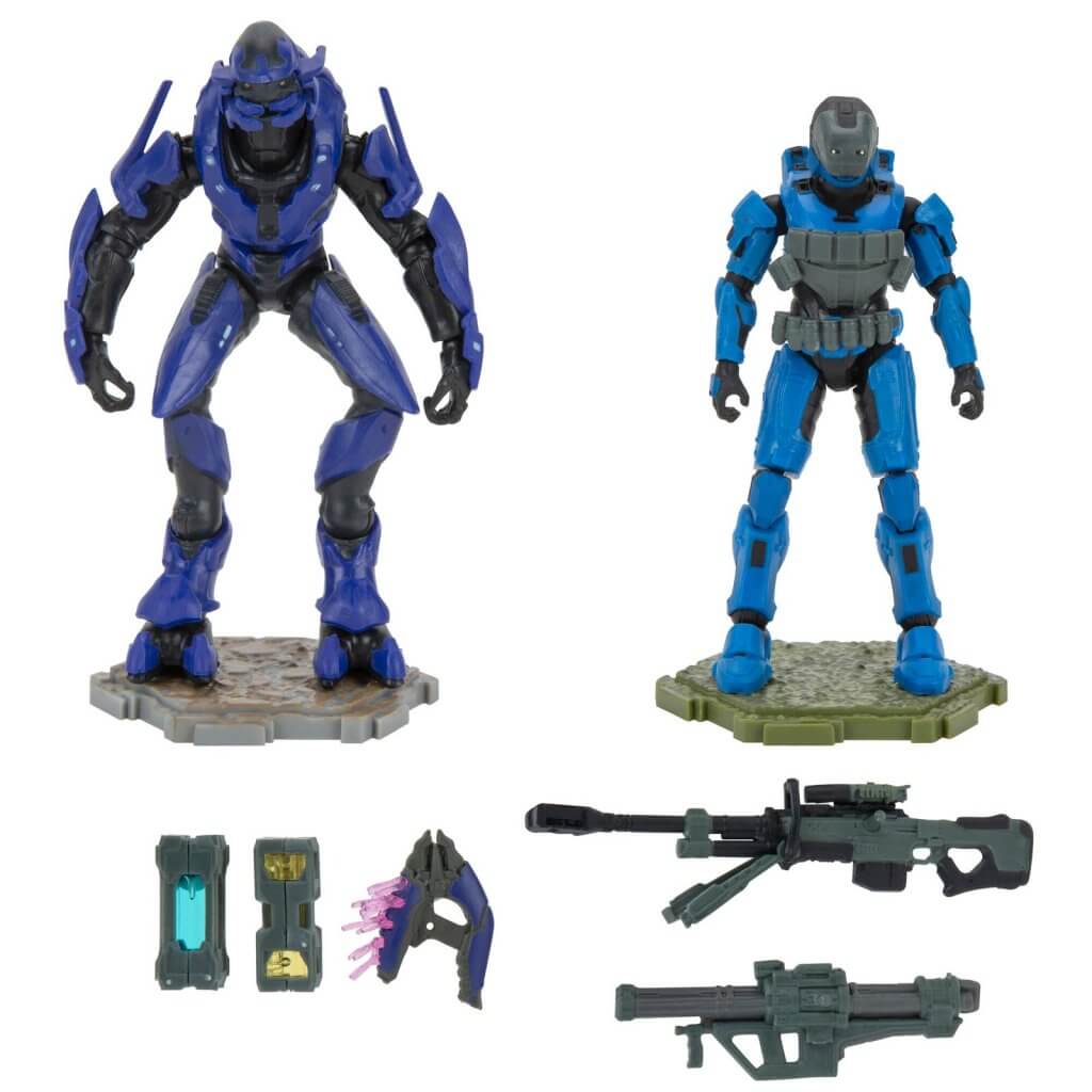 Halo UNSC Checkpoint with 4" Spartan Gungir and Elite Mercenary Action Figures