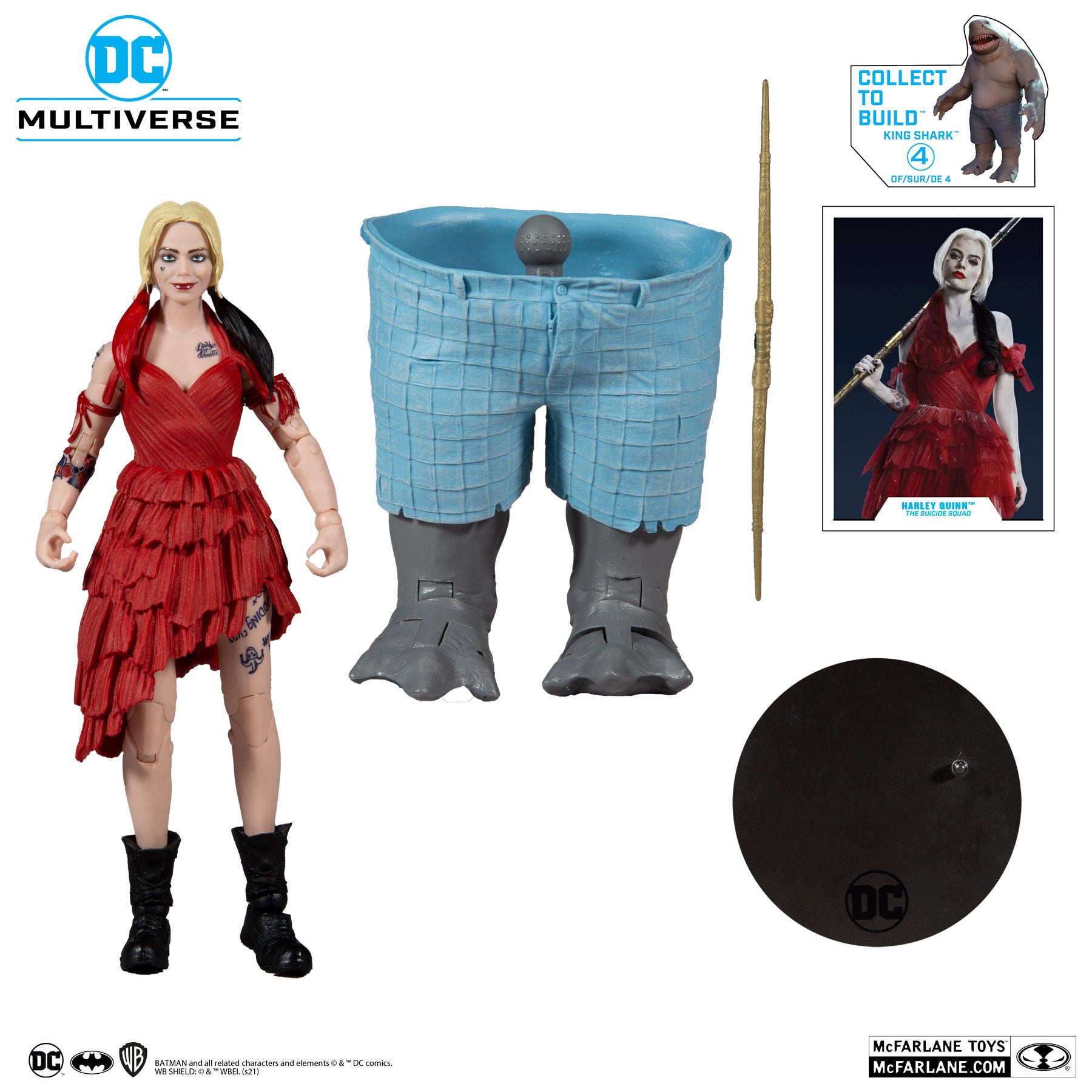 DC Multiverse Suicide Squad Harley Quinn BAF King Shark - McFarlane Toys