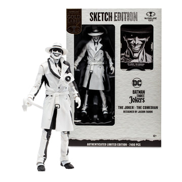 DC Multiverse Sketch Edition Batman Three Joker Comedian Gold Label - 0
