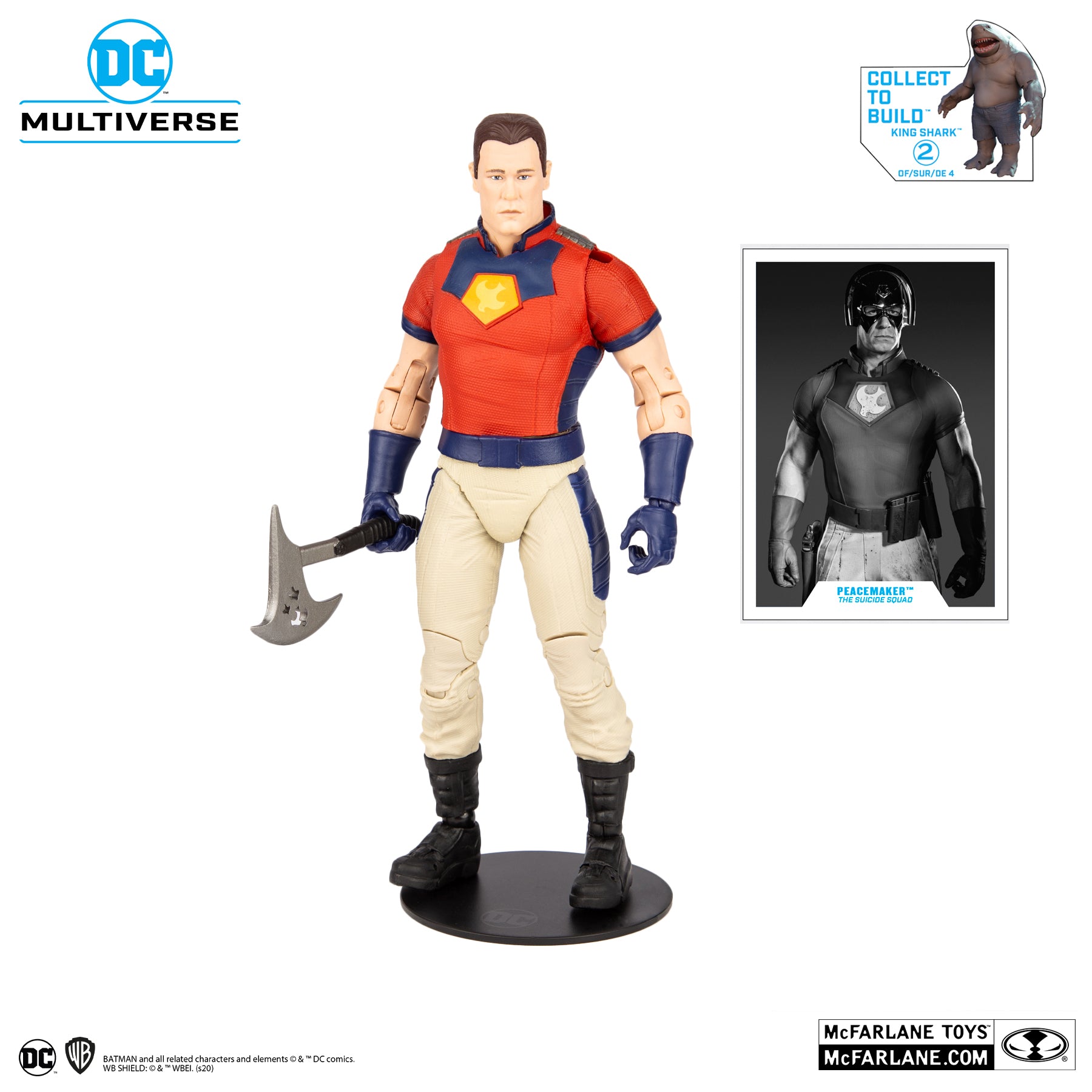 DC Multiverse Suicide Squad Peacemaker Unmasked BAF King Shark - McFarlane Toys-3