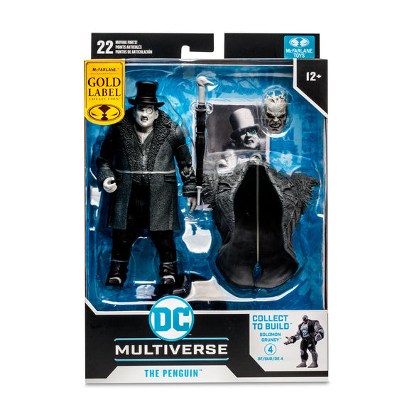 DC Multiverse Arkham City Penguin BAF Solomon Grundy Gold Label B&W - McFarlane