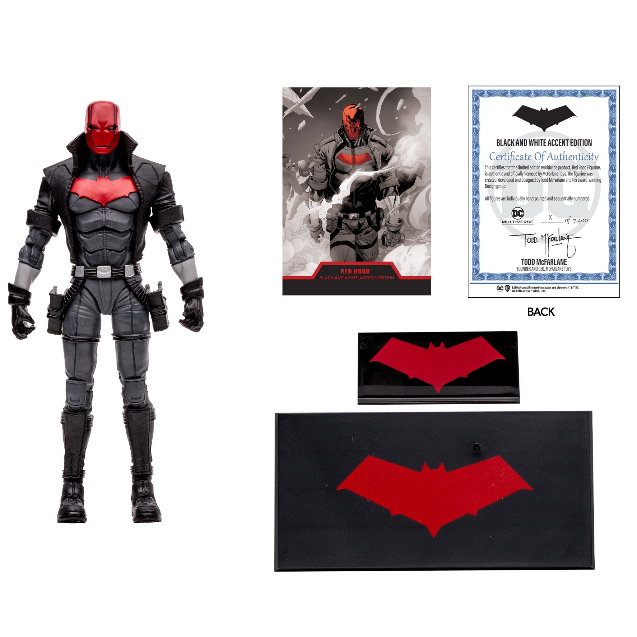 DC Multiverse New 52 Black & White Accent Edition Red Hood Gold Label- McFarlane-3