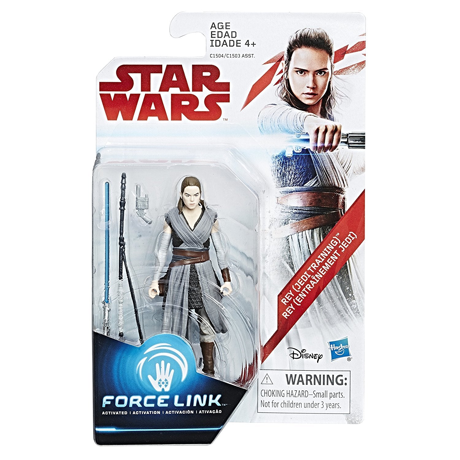 Star Wars Last Jedi Force Link 3.75" Rey Jedi Training