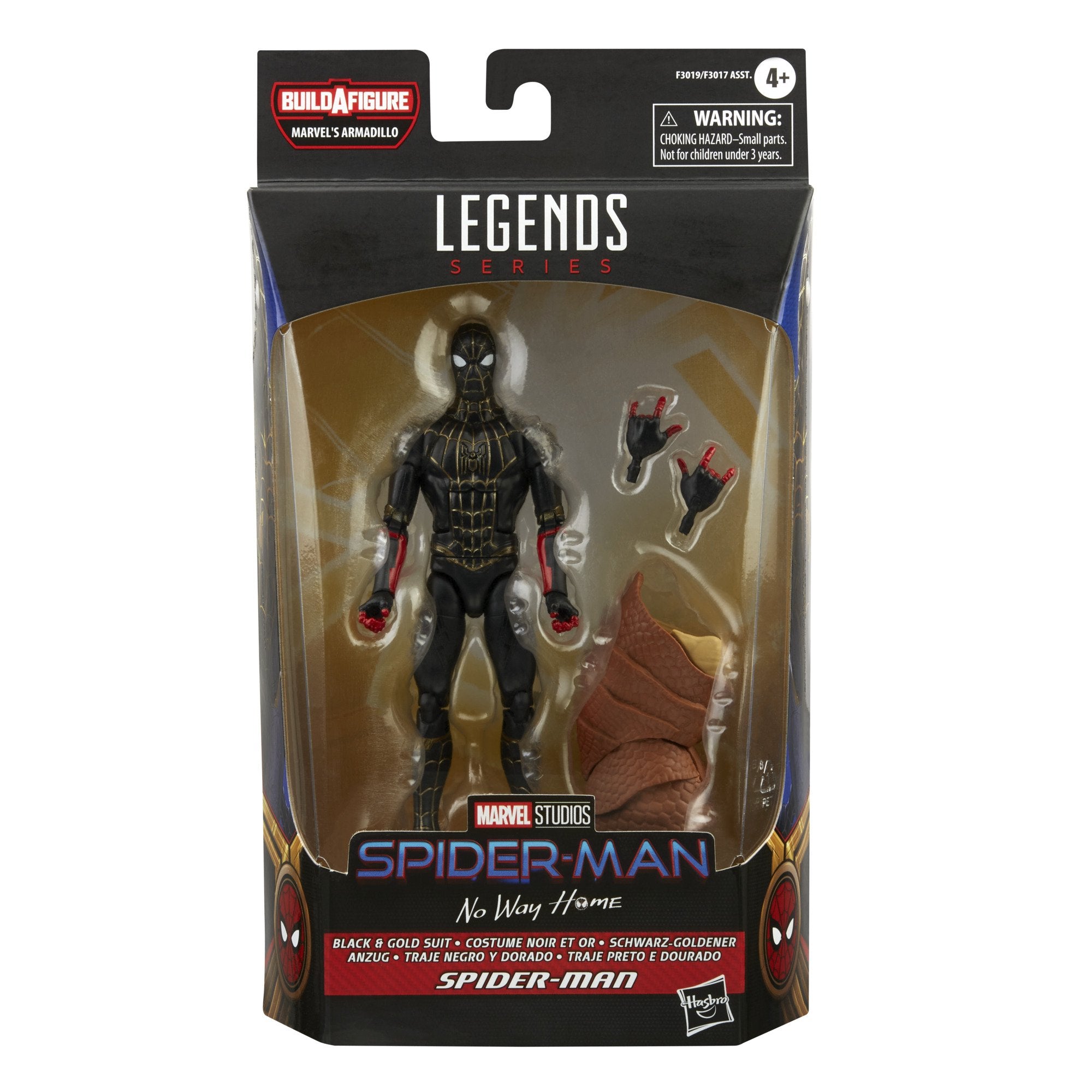 Marvel Legends Spider-Man 6" Black & Gold Suit Spider-Man Armadillo BAF