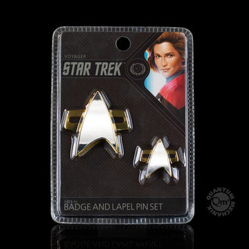 Star Trek Voyager Communicator Badge and Pin Set - Quantum Mechanix - 0