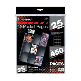 Ultra PRO Silver Series 25 Count 18 Pocket Pages - 25 Pages - Holds 450 Cards