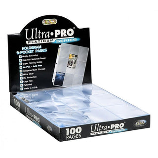 Ultra PRO 9 Pocket Platinum Page Sleeves for Standard Size Cards - 1 Box of 100