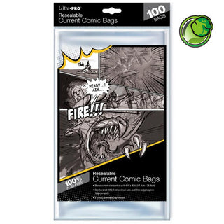 Ultra Pro Current Size Resealable Acid-Free Comic Bags - Qty 100